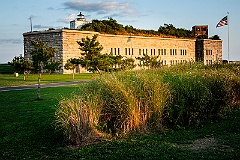 Clarks Point Light Tower on Fort Taber in Massachusetts